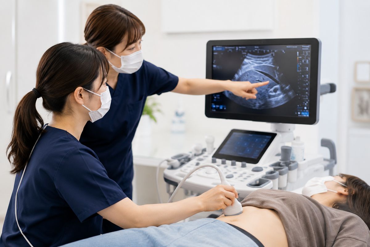 診療現場での臨床OJTの様子